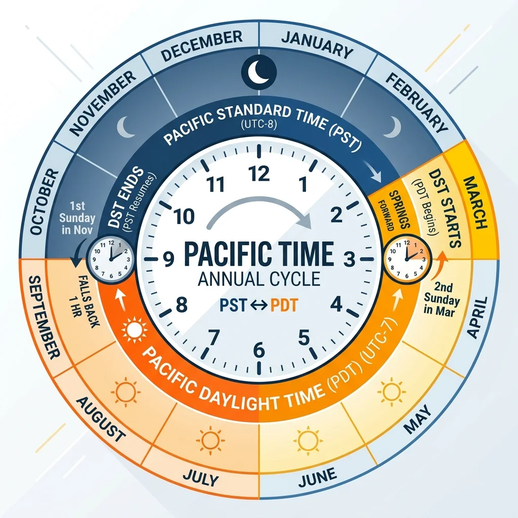 Annual Pacific Time Clock Timeline