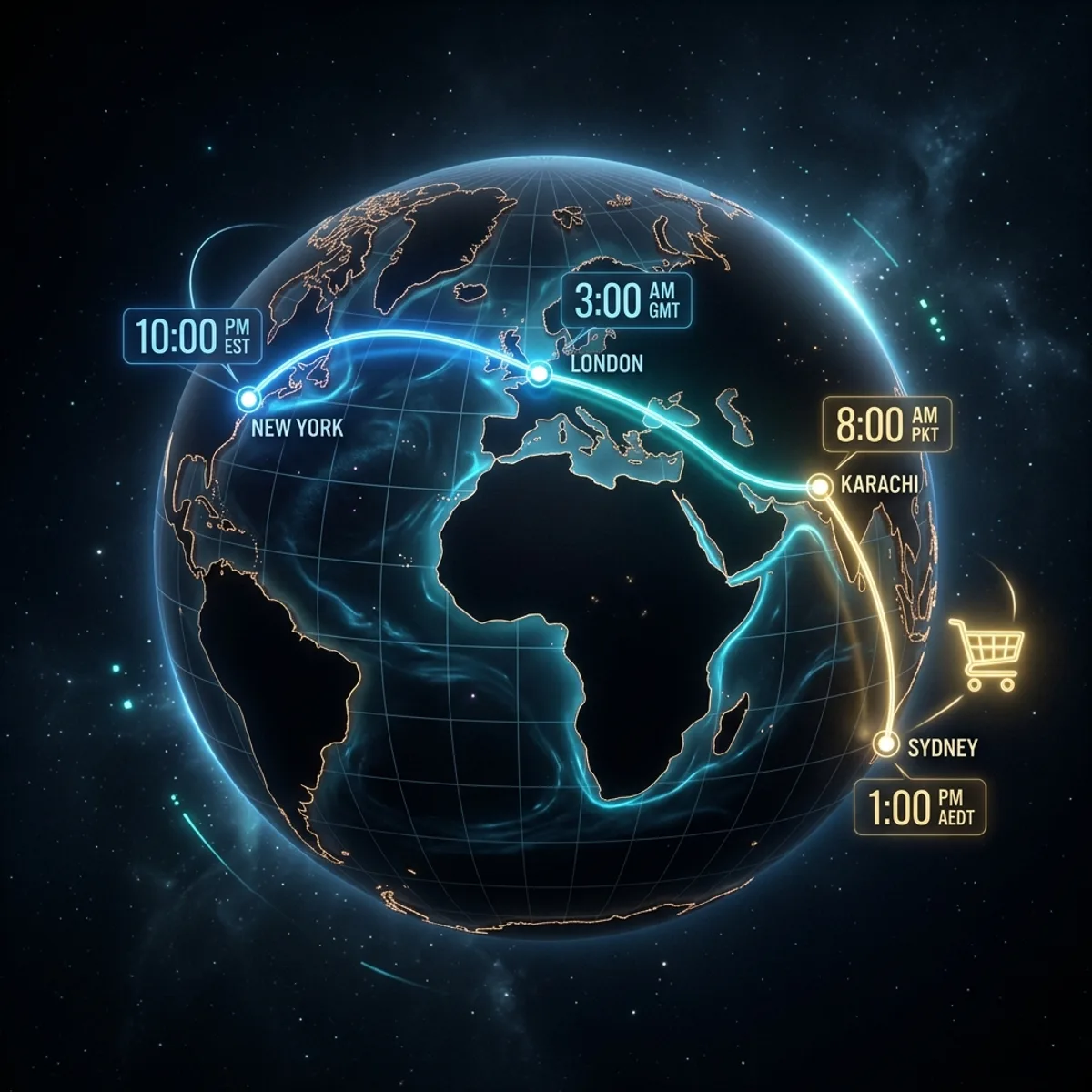 Black Friday 2026 EST to GMT timezone conversion map