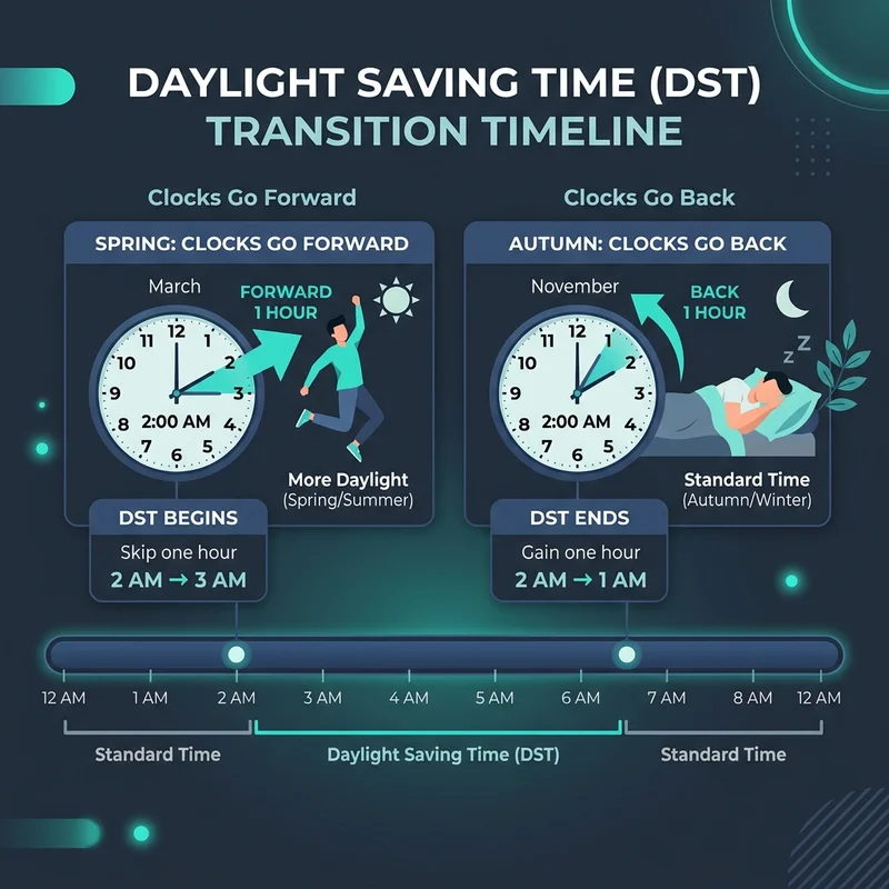 Timeline of Daylight Saving Time (DST) clock transitions