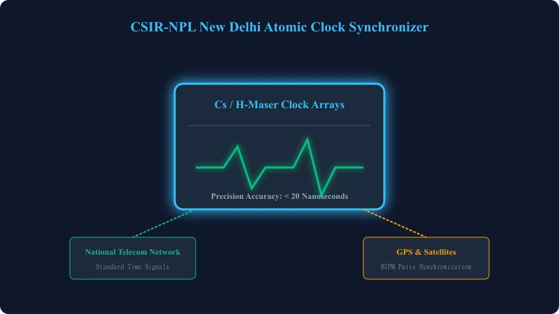 Illustration of NPL New Delhi Atomic Clock network