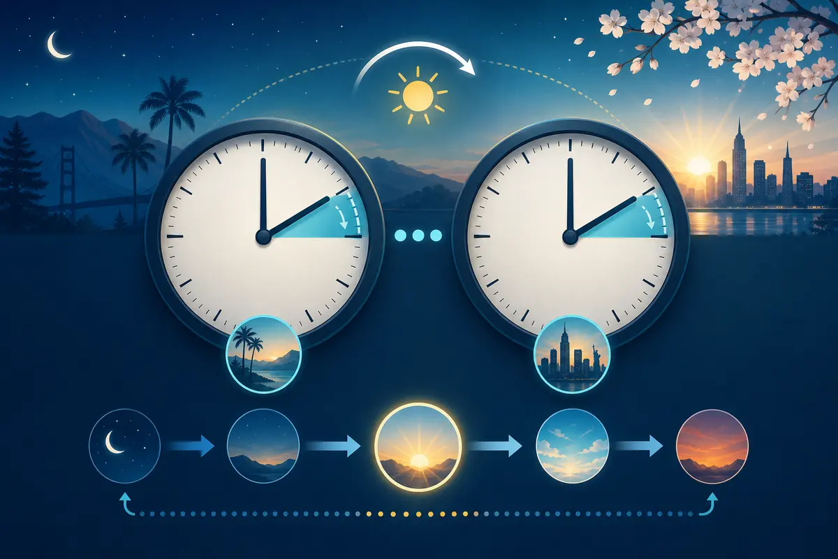 GMT to EST featured image showing live time conversion - PDT to EST Converter (Live) + Current Time & 24-Hour Chart
