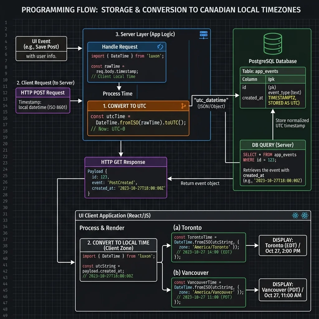 Programming and UTC Timezone Database Workflow diagram