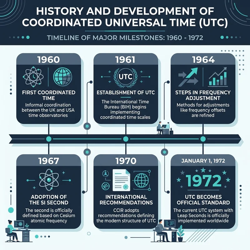 Timeline of Coordinated Universal Time (UTC) development from 1960 to 1972