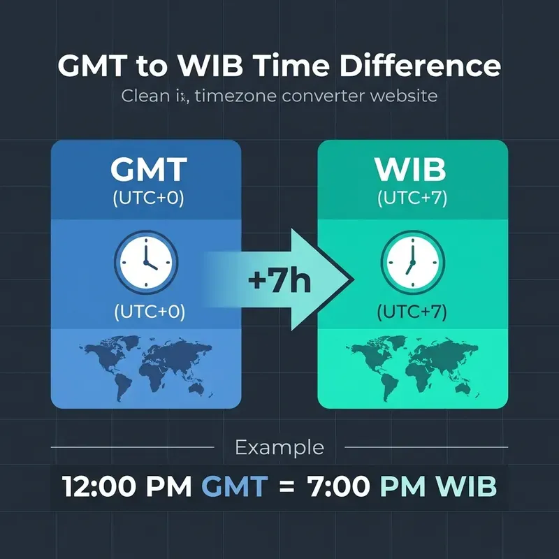 Infographic showing WIB to EST date rollover from morning WIB to previous evening EST
